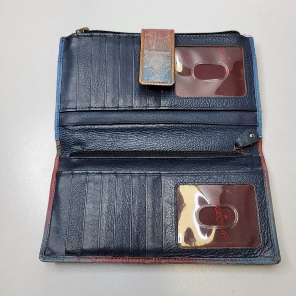 Anuschka Handpainted Leather Lilies Wallet - Picture 4 of 11